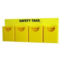 SAFETY TAG HOLDER, 4 POCKETS YELLOW