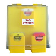 SAFETY TAG STATION WITH LID 5 COMPARTMENTS
