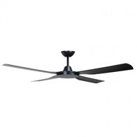 CEILING FAN, 48in DC 4 BLADE BLACK + RC & WALL CONTROLLER