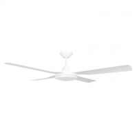 CEILING FAN, 48in DC 4 BLADE WHITE + LIGHT, RC & W/CONTROL