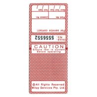 TEST TAGS, S/LAMINATING RECT RED (DEC~FEB) [100]