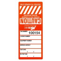 TEST TAGS, S/LAMINATING RECT ORANGE (JAN~JUNE) [100]