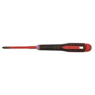 SCREWDRIVER, 1000V, SLIM LINE POZIDRIVE No1, BLADE LGTH 80mm