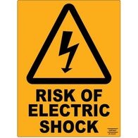 SIGN, 225 x 300mm POLY RISK OF ELECTRIC SHOCK
