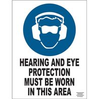 SIGN, 225 x 300mm METAL HEARING & EYE PROTECTION