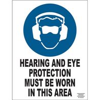 SIGN, 450 x 600mm POLY HEARING & EYE PROTECTION