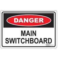 LABEL, 200 x 134mm VINYL DANGER, MAIN SWITCHBOARD [10]