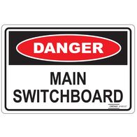 LABEL, 100 x 67mm VINYL DANGER, MAIN SWITCHBOARD [10]
