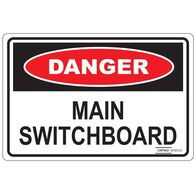 LABEL, 60 x 40mm VINYL DANGER, MAIN SWITCHBOARD [10]