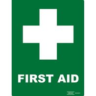 SIGN, EMERGENCY 225 x 300mm POLY, FIRST AID