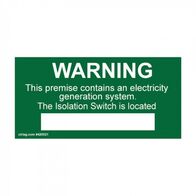 SOLAR LABEL - 130 x 70mm PREMISES CONTAINS ESG [5]PK