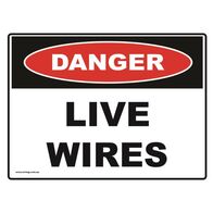 SIGN, DANGER 600 x 450mm POLY LIVE WIRES