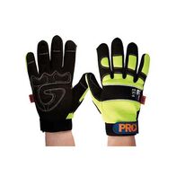 GLOVES, PRO-FIT HI-VIS YELLOW SYNTHETIC NON-SLIP PALM, LARGE