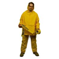 RAIN SUIT, PANTS AND JACKET MEDIUM, WITH HOOD, YELLOW