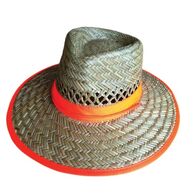 STRAW SUN HAT, LIGHTWEIGHT HI-VIS BAND, LARGE