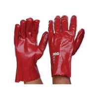 GLOVE, CHEMICAL RED PVC 27cm LONG