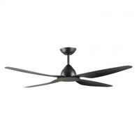CEILING FAN, 52in DC 3/4 BLADE BLACK + RC & WALL CONTROLLER