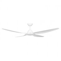 CEILING FAN, 58in DC 3/4 BLADE WHITE + LIGHT, RC & W/CONTROL