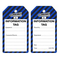 INFORMATION TAG WITH BRASS RING & STRING TIE. [100]