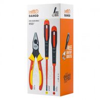 TOOL SET, COMB PLIERS, FLAT & PH SCREWDRIVER + OPENER, 1000V