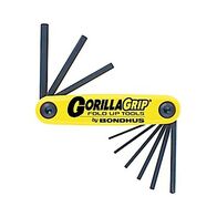 HEX KEY SET 9PCE FOLD-UP GORILLA GRIP, IMP .05-3/16in
