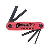 HEX KEY SET 5 PCE FOLD-UP BALLDRIVER,GORILLAGRIP, 5-10mm