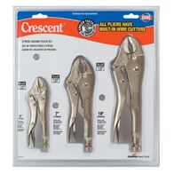 LOCKING PLIER SET, 3PC CURVED JAW 125mm, 175mm & 250mm