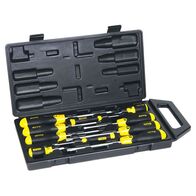 SCREWDRIVER SET 10pce-CASE CUSHION GRIP NON-INSULATED