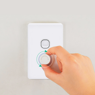 HANECO SOLO, ROTARY PHASE-CUT TRAILING EDGE DIMMER ONLY 350W, WHITE