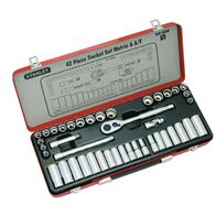 SOCKET SET 42 PC MET/AF 3/8DR