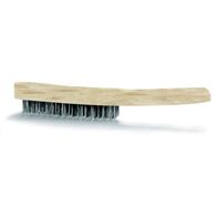 WIRE BRUSH, 3 ROWS STEEL WOODEN HANDLE