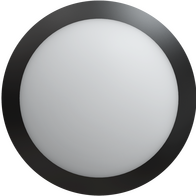 HANECO DAWN HERO LED BULKHEAD 9/13W 3/4K ROUND Ø300MM BLACK WITH EM (INCL EYE LID)