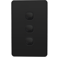 Unison Hesperus Rocker Switch, 6 Gang, 10AX, 250V a.c., Vertical, Black