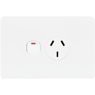 Unison Hesperus Powerpoint, Double, 10A, 250V a.c., Horizontal, White