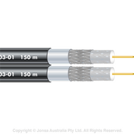 CABLE, COAXIAL RG6 TRI SIAMESE 150M