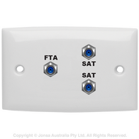 OUTLET, TRIPLE F TYPE WALLPLATE, FOXTEL