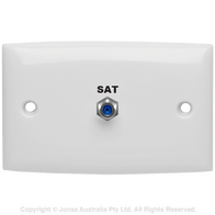 OUTLET WALLPLATE F FEMALE TO F FEMALE 3 GHZ FOXTEL