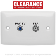 OUTLET DUAL WALLPLATE PAL FEMALE TO F FEMALE & F FEMALE TO  F FEMALE 3 GHZ