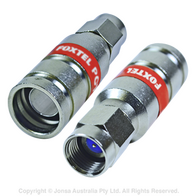CONNECTOR F MALE COMPRESSION RG11 FOXTEL LOGO UNI LOCKING