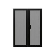 CERTECH Perforated Steel Barn Doors for 18RU 600mm Wide Premier Series Racks, w/ Push Button Lock