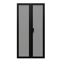 CERTECH Perforated Steel Barn Doors for 22RU 600mm Wide Premier Series Racks, w/ Push Button Lock