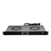 CERTECH 1RU Fan Unit with Digital Thermostat, 2 Fans