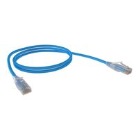 CERTECH Cat6A 26AWG UTP 10G RJ45 Patch Lead, Blue LSZH Jacket, 0.5m