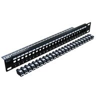 CERTECH 24 Port 19" Cat6A UTP Patch Panel, Complete with 24 x Cat6A Shuttered Keystone Jacks