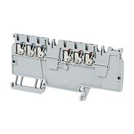 Allen-Bradley 1492-P Push-in Power Distribution Terminal 1.5mm 3 BL 3 RD CON Entries DIST End Grey