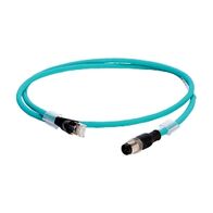 Allen-Bradley 1585 Unshielded Ethernet Cable Hi Flex TPE 2 Pair CAT5e Teal M12 to RJ45 10M