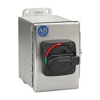 Allen-Bradley 194E Enclosed Disconnect Switch IP66 Stainless Steel, Actuator Red/Yellow, 3 Pole 80A