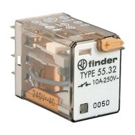 Finder 55 Series Miniature GP Relay 10A 2CO 24V AC Coil with PB plus LED plus Mech Indicator