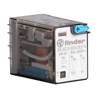 Finder 55 Series Miniature GP Relay 10A 2CO 24V DC Coil with PB plus LED plus Mech Indicator