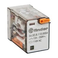 Finder 56 Series Miniature Power Relay 12A 2CO 110V AC Coil with PB plus LED plus Mechanical Ind